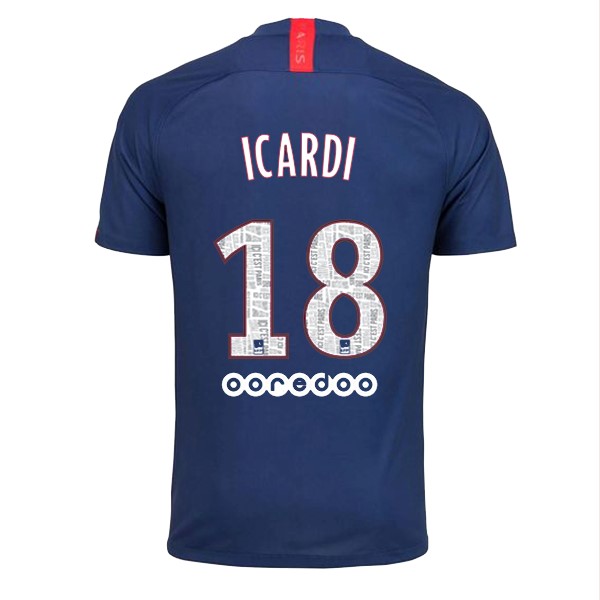 Trikot Paris Saint Germain NO.18 Icardi Heim 2019-20 Blau Fussballtrikots Günstig